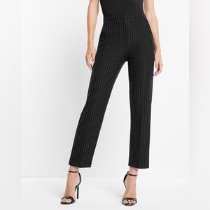Express Columnist Black Pinstripe Straight Ankle Pants